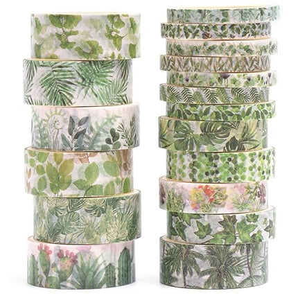 Songdao 18 Rolls Seasons Flowers Washi Tape Set Floral Arts Adhesive Tapes Blooming Garden Decorative Masking Tape Sets for Craft, Kids, Scrapbook, DIY, Gift Wrapping (Summer)