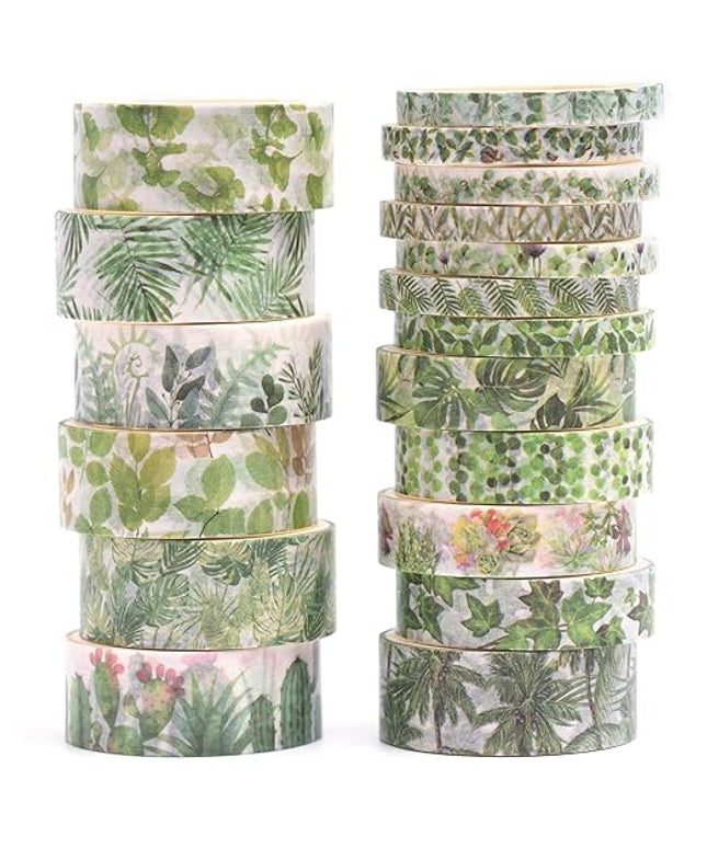 Songdao 18 Rolls Seasons Flowers Washi Tape Set Floral Arts Adhesive Tapes Blooming Garden Decorative Masking Tape Sets for Craft, Kids, Scrapbook, DIY, Gift Wrapping (Summer)