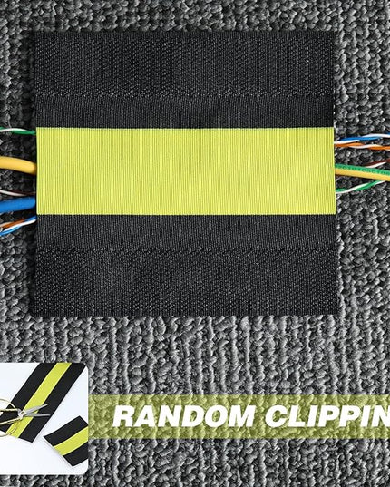WILLBOND Carpet Cord Cover Cable Protector Floor Cover Cable Protector Management Only for Commercial Office Carpet(19.69 ft,Black and Yellow)
