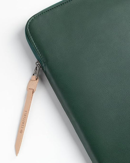 Comfyable Slim Protective Laptop Sleeve Compatible with 13/13.3/14 Inch MacBook Air & MacBook Pro, Mac Travel Case, Laptop Pouch, Slim PU Leather Cover M5/M4/M3/M2/M1 2025-2021, Midnight Green