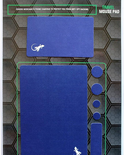 Mouse Pad Adhesive Bottom - Sticks to Any Surface - Portable - Webcam Covers and Screen Cleaner Included (Navy)