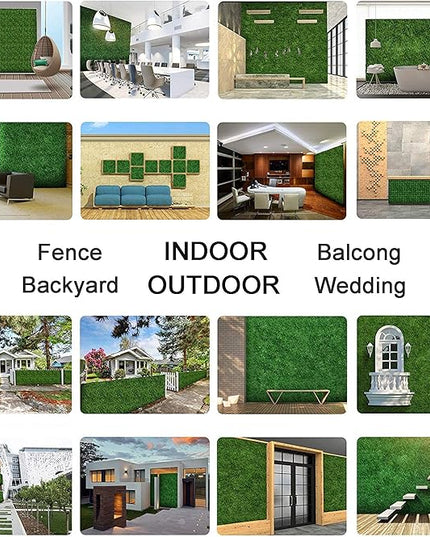 Sunnyglade 12 Pieces 10“x10“ Artificial Boxwood Panels Topiary Hedge Plant, Privacy Hedge Screen Sun Protected Suitable for Outdoor, Indoor, Garden, Fence, Backyard and Decor (10in x 10in)