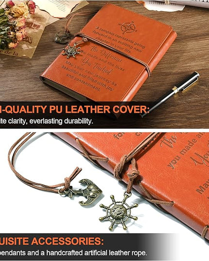Leather Journal Notebook Retirement Gift For Woman Man, Coworker Going Away, Thank You, Goodbye, Appreciation, Inspirational Gifts For Friend, Employee, Boss, Coworkers (Retirement gift)