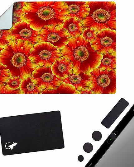 Adhesive Mouse Pad - Peel and Sticks to Any Surface - Travel Mouse Pad, Sticky for Any Surface - Excellent Tracking - Flowers GERBERAS