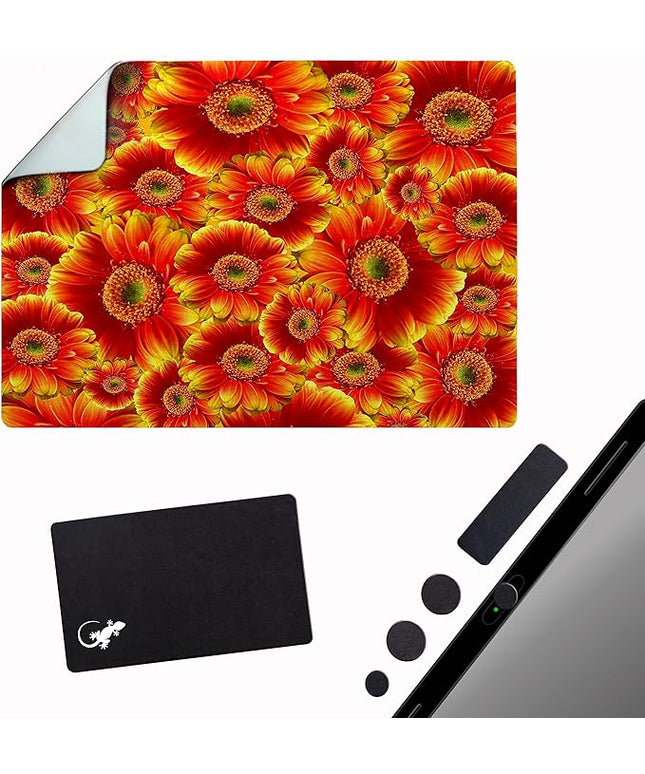 Adhesive Mouse Pad - Peel and Sticks to Any Surface - Travel Mouse Pad, Sticky for Any Surface - Excellent Tracking - Flowers GERBERAS