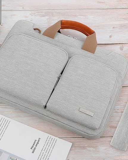 Lacdo 17 17.3 Inch Laptop Bag Women Men Sleeve Case for Dell/HP Envy/ASUS/Acer/Lenovo/LG/Razer Blade Pro 17/MacBook Pro 17, Computer Shoulder Messenger Bag Business Briefcase with Shoulder Strap, Gray
