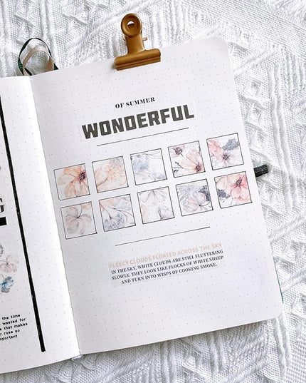 WT Frostbloom Wide PET Tape, Single Roll, Original Floral Designs, Winter Flowers, Clear Transparent Adhesive Tape for Junk Journals, Scrapbooks, Bujo, Planners, DIY Crafts, Art Stationery