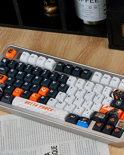 Custom PBT Keycaps, Black White Anime Style Keycaps Cherry Profile Dye Sublimation Keycap 130 Keys Manga Keycap Set for Mechanical Keyboard 61/64/75/84/87/104/108 Layout
