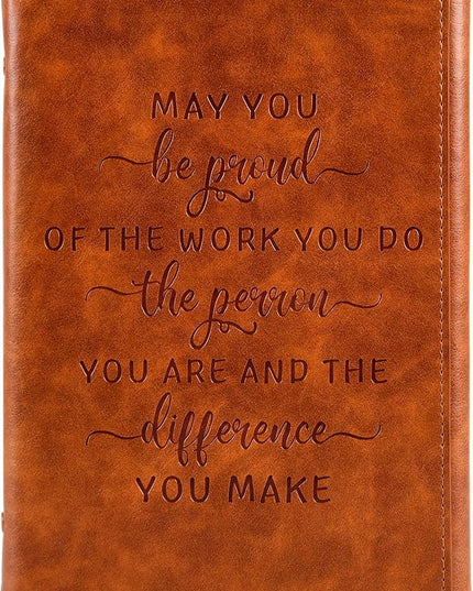 Proud Of You Thank You Farewell Gifts For Coworkers, Leather Notebook,Teacher Retirement Gifts For Women And Man,Leaving Job Goodbye,Volunteer Appreciation Gifts (Congratulations Gift)