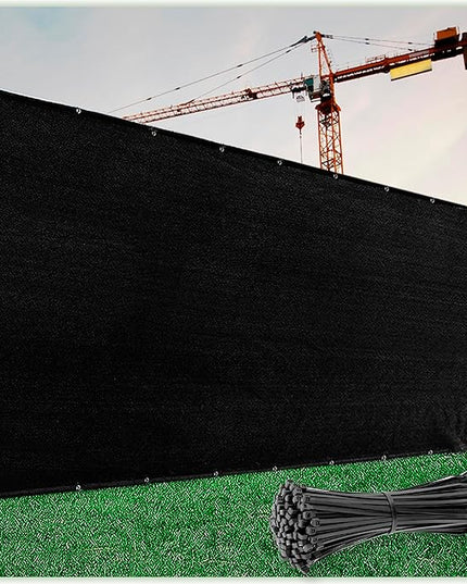 ColourTree Customized Size 6' Black and White Fence Screen Privacy Screen Heavy Duty Cable Zip Ties Included