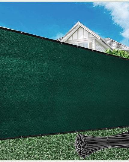 ColourTree 6' x 50' Green Fence Privacy Screen Windscreen Cover Fabric Shade Tarp Netting Mesh Cloth - Commercial Grade 170 GSM - Cable Zip Ties Included - We Make Custom Size