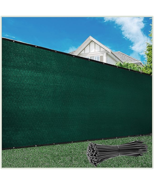 ColourTree 6' x 50' Green Fence Privacy Screen Windscreen Cover Fabric Shade Tarp Netting Mesh Cloth - Commercial Grade 170 GSM - Cable Zip Ties Included - We Make Custom Size