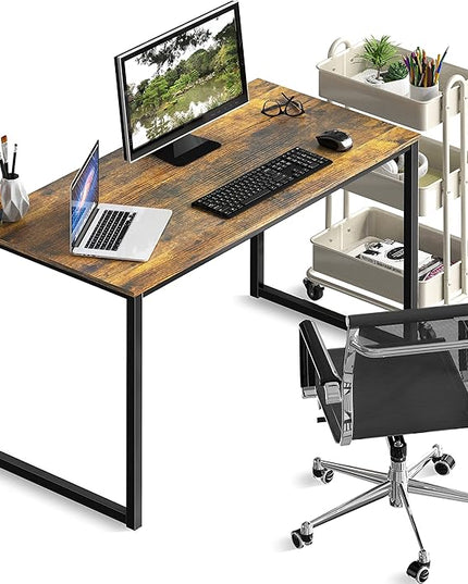 SHW Mission 40-Inch Home Office Computer Desk, Rustic Brown