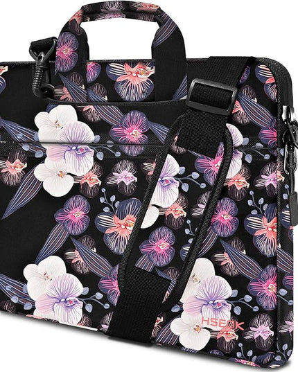 Laptop Shoulder Bag 13 13.3 14 Inch Case Compatible with MacBook Pro 14 2025-2021 M4/M3/M2/M1, Mac Air/pro 13-13.3 Inch and Most Popular 13-14 Notebooks,Spill-Resistant Briefcase, Jellyfish Flower