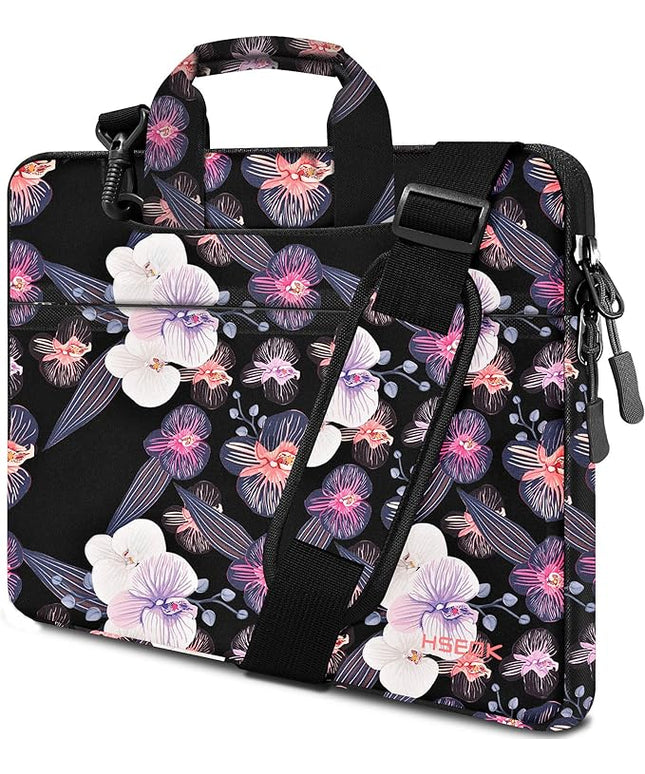 Laptop Shoulder Bag 13 13.3 14 Inch Case Compatible with MacBook Pro 14 2025-2021 M4/M3/M2/M1, Mac Air/pro 13-13.3 Inch and Most Popular 13-14 Notebooks,Spill-Resistant Briefcase, Jellyfish Flower