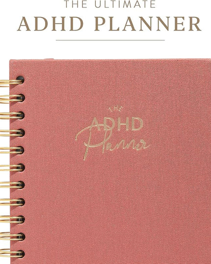 The ADHD Planner - Undated Daily Weekly Schedule Organizer Journal for Disorganized People - Habit Tracker Record Emotions & Mood - Academic Goals - Structure & Focus for Adults Brains (Spiral) (Red)