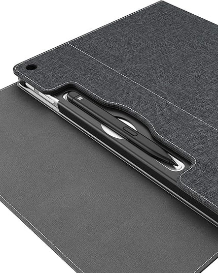 Tablet Case for 2025 New Microsoft Surface Pro 1st Edition 12-inch, PU Leather & Hard Shell Laptop Protective Cover with Multi-Angle Built-in Kickstand & Pen Holder (Black)