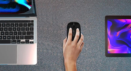 Wireless Bluetooth Mouse Rechargeable Laptop Mice Use Portable(Bluetooth5.2 and USB 2.4G) Dual Mode Connection Silent Slim Computer Mouse for Laptop/iPad Tablet/Apple MacBook/PC(Bright Black)