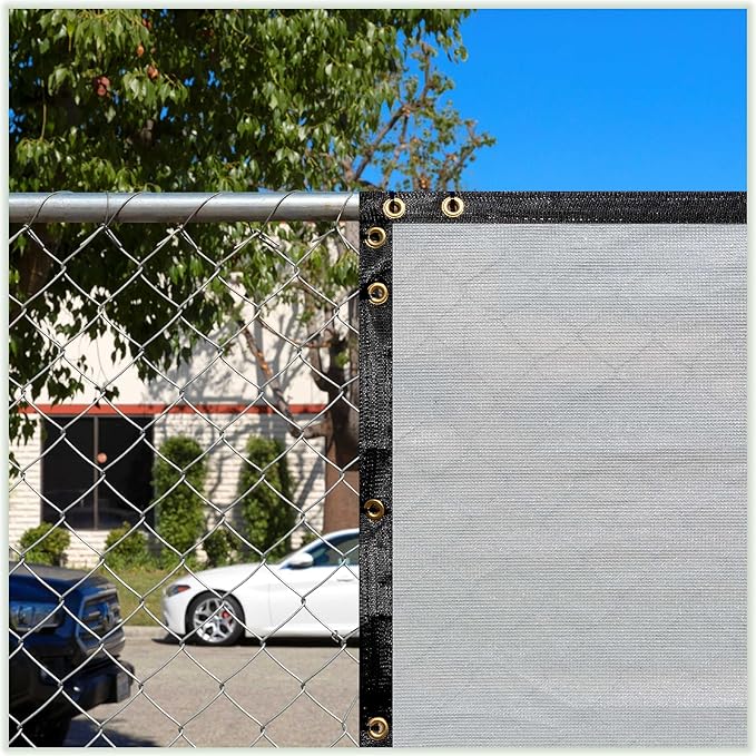 ColourTree 6' x 25' Grey Fence Screen Privacy Screen - Commercial Grade 170 GSM - Heavy Duty - 3 Years Warranty - Cable Zip Ties Included