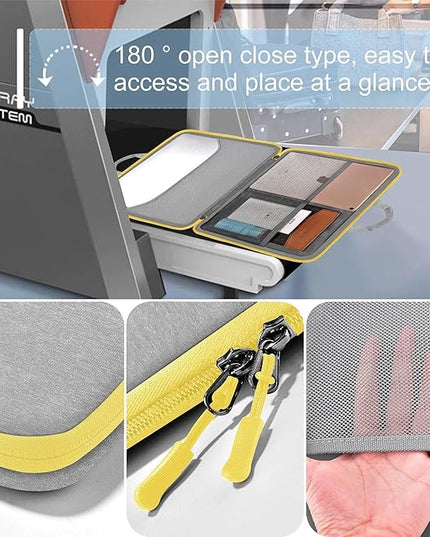 Hseok Laptop Case 13.3-14 inch Breifcase Handbag, Water-Resisten & Shockproof Laptop Sleeve Compatible with MacBook Pro 14",MacBook Air/Pro 13.3"and 13"-14" HP,Dell,Lenovo,Asus,Acer,Light gray-yellow