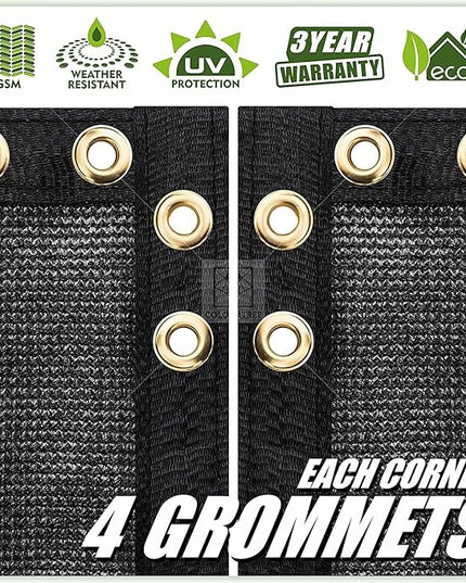ColourTree Customized Size 6' Black and White Fence Screen Privacy Screen Heavy Duty Cable Zip Ties Included