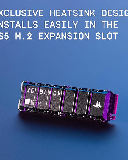 WD_BLACK 4TB SN850P NVMe M.2 SSD Officially Licensed Storage Expansion for PS5 Consoles, up to 7,300MB/s, with heatsink - WDBBYV0040BNC-WRSN,Black