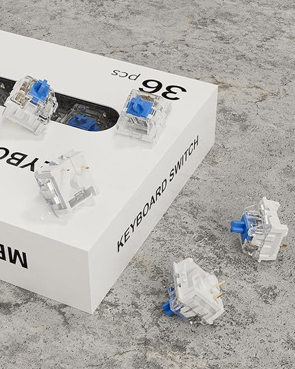 ZhouWang Blue Switch 3 Pin 50gf Pre-Lubricated,Dustproof Click Switch,Crisp clicking Sound with Strong Tactile Feedback, Suitable for 3D Click Printers and Mechanical Gaming Keyboards.(Blue,36PCS)
