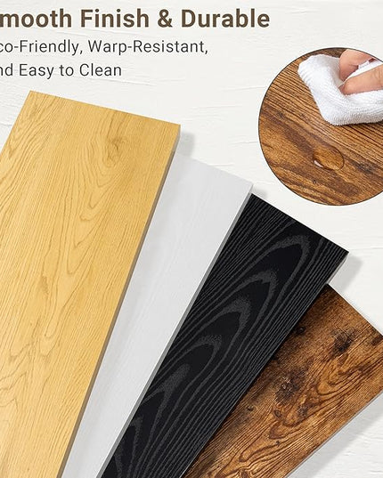 Vivelove 10 Inch Deep Floating Shelves 30 inch Long, 30 x 10 Wide Wall Shelves with Invisible Brackets, for Bedroom Bathroom Living Room Kitchen Office, Farmhouse Home Decor, Set of 2, Rustic Brown