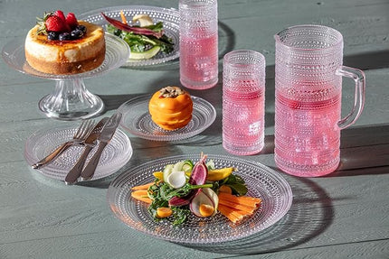 Fortessa Jupiter Hobnail Glass, 8" Salad Plate (Set of 4), Clear