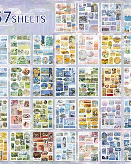 Vintage Oil Painting Scrapbook Sticker, Journaling Supplies for Junk Journal, 500+ Scrapbooking Washi Stickers & 25 Ephemera Papers Art Scrapbook Supplies for Adults Teens Women Girls Junk Journal