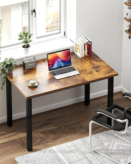 Need Small Computer Desk 31.5 inches Sturdy Writing Desk for Small Spaces, Teens Study Table Laptop Desk, Rustic Brown AC3-8040-FB