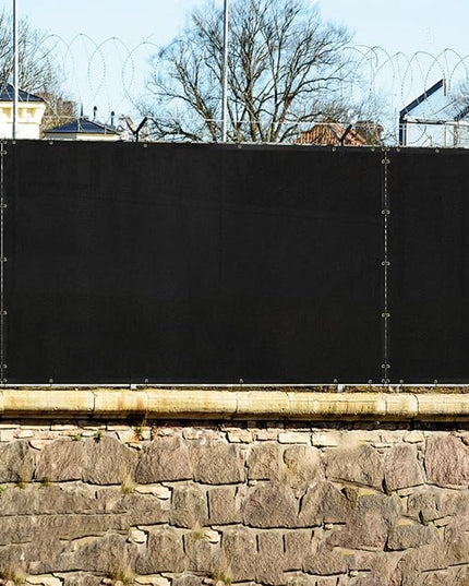WINDSCREEN4LESS 6' x 30' Privacy Fence Screen in Black for Chain Link Fence W/ Brass Grommet Windscreen Outdoor Backyard Mesh Fencing Cover Netting 150GSM Fabric W/ Zip Ties - Custom Size