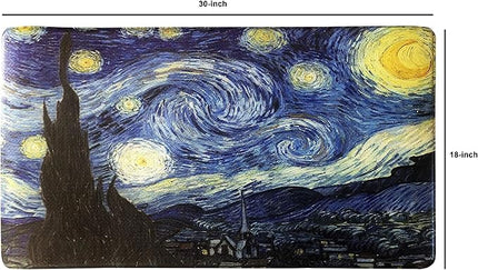 UpNUpCo Artistic Beautiful Anti Fatigue Kitchen Floor Mat - Unique Floor Mats - Pain Relief Padded Kitchen Mats - Floor Mats For In Front Of Sink - Memory Foam 30" X 17.5" X 10mm StarryNight