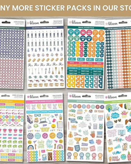 bloom daily planners Monthly Celebrations Planner Stickers for Calendar Decorating, Planning, Scrapbooking - Holiday, Seasonal, & General Events (14 Sheets, 1,100+ Stickers per Pack)