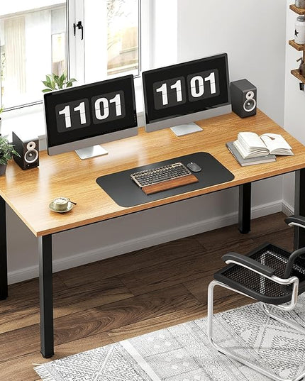 Need 54.3 Inch Large Computer Desk, Modern Simple Style Desk for Home Office, Basic Writing Table for Study Student, Teak
