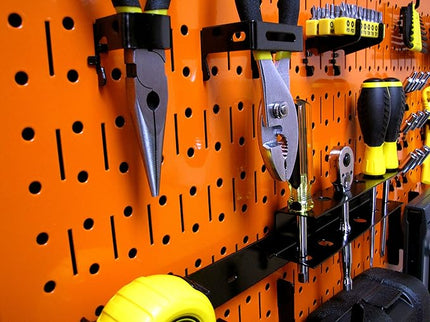 Wall Control Pegboard Value Pack - (3) Pack of Wall Control 16-Inch Tall x 32-Inch Wide Horizontal Orange Metal Wallboards for Home & Garage Tool Storage Organization (Orange Pegboard)