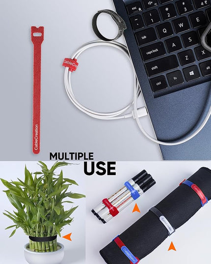 CableCreation Cable Ties, 60PCS Reusable Fastening Cable Management/wire Organizer Cord/Tie Wrap, Nylon Adjustable Cord Organizer, 6 Inch /8.7 Inch (Multi-Colored)