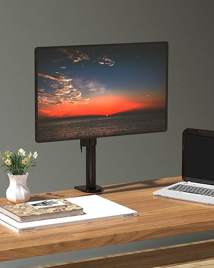 WALI Single Monitor Mount, Monitors Desk Mount, Single Monitor Arm Holds Screen Up to 32inch, 22lbs, Fully Adjustable Mount Designed for Home Office Application(M001S), Black