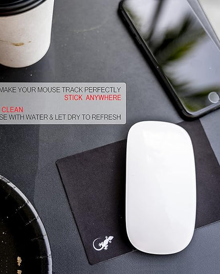 Mouse Pad Adhesive Bottom - Sticks to Any Surface - Portable - Webcam Covers and Screen Cleaner Included (10 Pack - Event Pack)