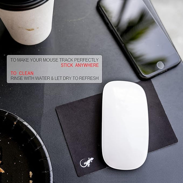 Mouse Pad Adhesive Bottom - Sticks to Any Surface - Portable - Webcam Covers and Screen Cleaner Included (5 Pack - TOP Picks)