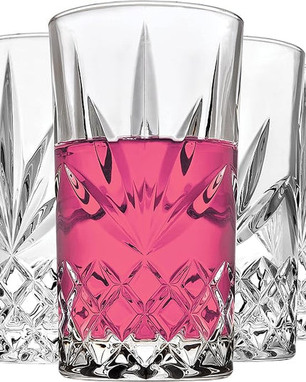 Godinger Highball Glasses, Tall Drinking Glasses, Cocktail Glasses, Glass Cups for Water, Juice, Liquor, Beer or Wine - Set of 4, Shannon Crystal, 12oz
