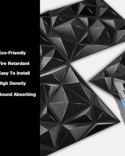 Sonic Acoustics 12 Pack 12 X 12 X 0.4 Inches Acoustic Absorption Panel, 3D Unique Soundproofing Insulation, Used in Home & Offices