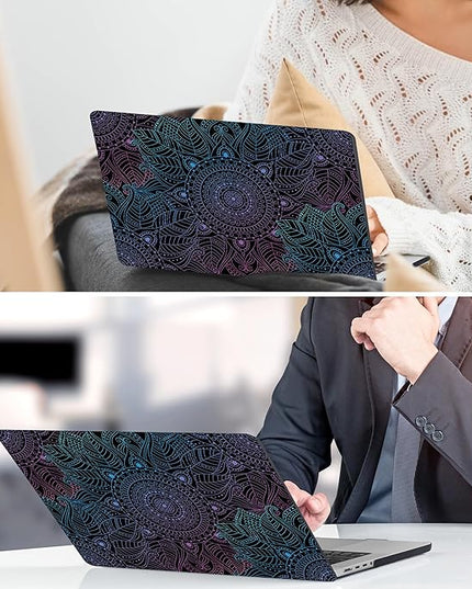 DONGKE for M4 MacBook Air 13.6 Inch Case 2025 2024 2023 2022 Model A3240 A3113 A2681 M3 M2 Chip, Plastic Hard Shell Case Cover with Touch ID for MacBook Air 13 Inch M4 - Colorful Mandala