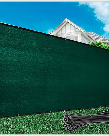 ColourTree Customized Size 6' Black and White Fence Screen Privacy Screen Heavy Duty Cable Zip Ties Included