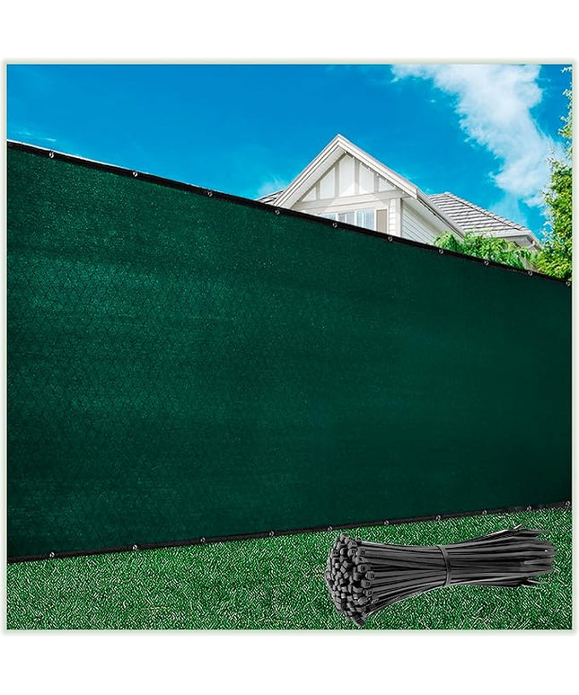 ColourTree Customized Size Fence Screen Privacy Screen Green 6' x 28' - Commercial Grade 170 GSM - Heavy Duty - 3 Years Warranty - Cable Zip Ties Included
