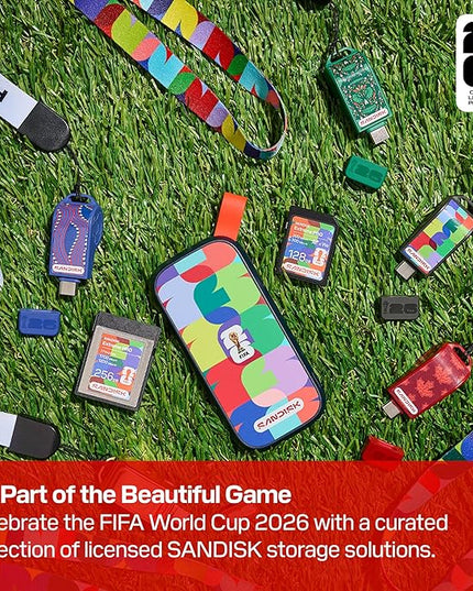 SANDISK 1TB Portable SSD, FIFA World Cup 2026 Edition – Up to 800MB/s – Compatible with laptops, Plus Android Tablets and Phones – Black - SDSSDE30F-1T00-G25