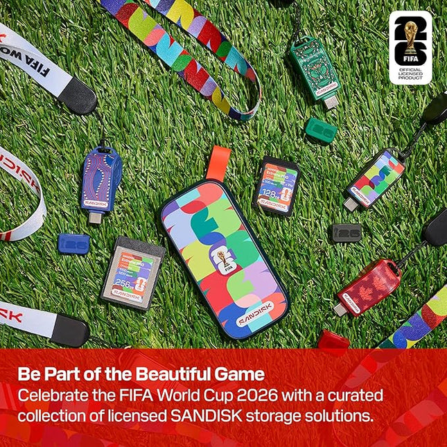 SANDISK 1TB Portable SSD, FIFA World Cup 2026 Edition – Up to 800MB/s – Compatible with laptops, Plus Android Tablets and Phones – Black - SDSSDE30F-1T00-G25