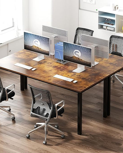 Need 70.8 Inch Executive Office Desk, Large Stylish Computer Desk, Simple Study Writing Desk, Workstation Business Furniture for Home Office, Rustic Brown