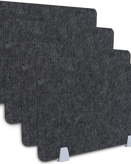 4 Packs Privacy Desk Dividers Acoustic Desk Panel 16x24 Inch Noise Reducing Desk Privacy Panel and Visual Distraction with Metal Clip for Student Offices School (Black)