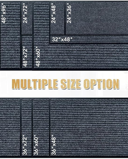 Front Door Mat,4'x5'Indoor Outdoor Door Mat,Heavy Duty Durable Welcome,Commercial Floor Mats Inside Outside Entrance, Waterproof All-Season, All-Weather Non Slip Backing Doormat for Entryway,Black